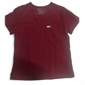 Figs burgundy scrub top